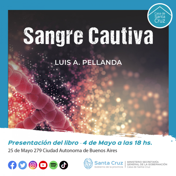 Casa de Santa Cruz presentará el libro “Sangre Cautiva” de Luis Pellanda