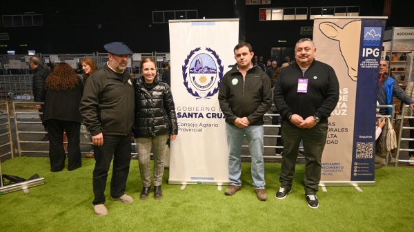 Santa Cruz exhibió esquila de ovejas y su tradicional poncho en La Rural