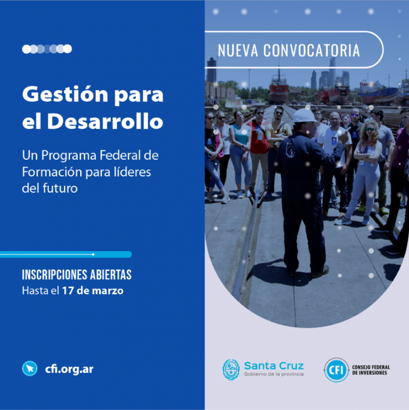 “Gestión para el desarrollo”: Abren las inscripciones para una nueva edición del programa del CFI