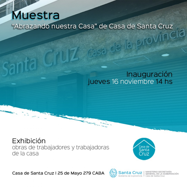 Este jueves Casa de Santa Cruz inaugura la Muestra “Abrazando nuestra Casa”