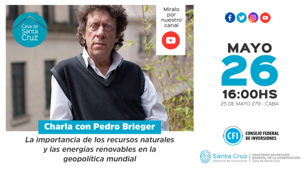 Pedro Brieger en la Casa de Santa Cruz: “La importancia de los recursos naturales y las energías renovables”